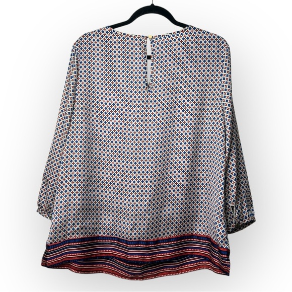 Merona Long Sleeve Patterned Blouse XL - Picture 2 of 6